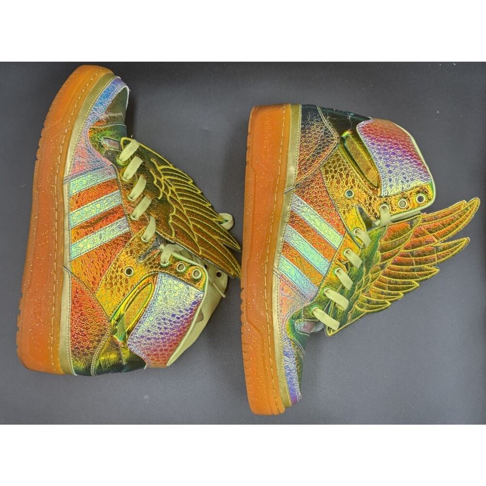 Adidas Jeremy Scott JS Wings 1.0 Rainbow Iridescent Gold Orange Size 11 Rare - Picture 8 of 15